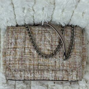 Kate Spade Cream and Brown Shoulder Bag with Chain Handles